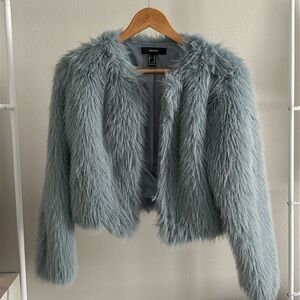 Forever 21 Ashy Blue Teddy Jacket